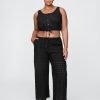 Bequeme Hose mit mittelhohem Bund und weitem Bein