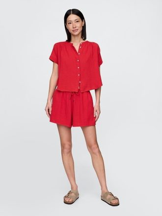 Bequeme Shorts aus Baumwollgaze