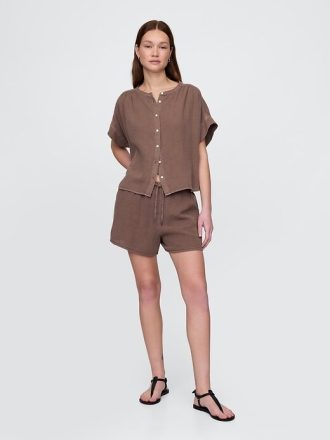 Bequeme Shorts aus Baumwollgaze