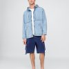 Übergroße Anorak-Jacke aus Denim-Ripstop mit Reißverschluss Übergroße Anorak-Jacke aus Denim-Ripstop mit Reißverschluss