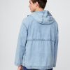 Übergroße Anorak-Jacke aus Denim-Ripstop mit Reißverschluss Übergroße Anorak-Jacke aus Denim-Ripstop mit Reißverschluss