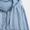 Übergroße Anorak-Jacke aus Denim-Ripstop mit Reißverschluss Übergroße Anorak-Jacke aus Denim-Ripstop mit Reißverschluss