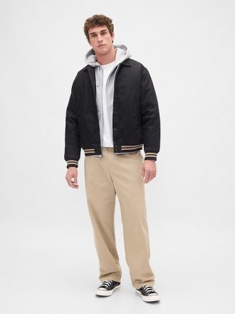 Übergroße College-Jeansjacke