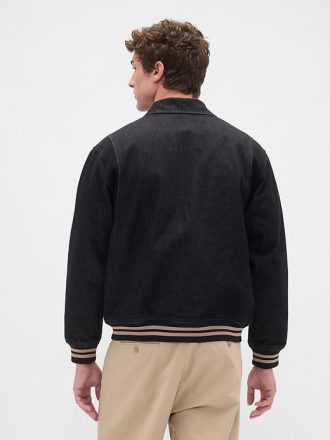 Übergroße College-Jeansjacke