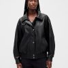 Übergroße Jacke aus veganem Leder Übergroße Jacke aus veganem Leder
