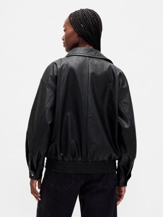 Übergroße Jacke aus veganem Leder