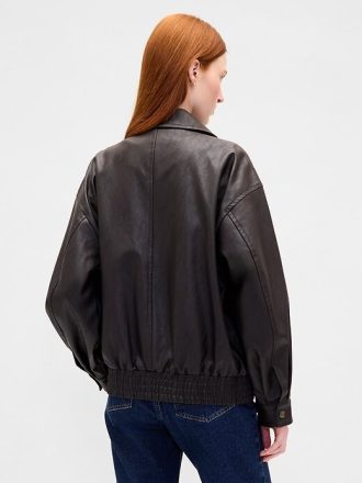 Übergroße Jacke aus veganem Leder