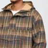 Übergroße karierte Anorakjacke aus Canvas Übergroße karierte Anorakjacke aus Canvas