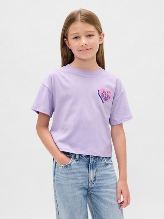 Übergroßes T-Shirt mit schwingender Paillettengrafik für Kinder
