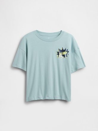 Übergroßes T-Shirt mit schwingender Paillettengrafik für Kinder