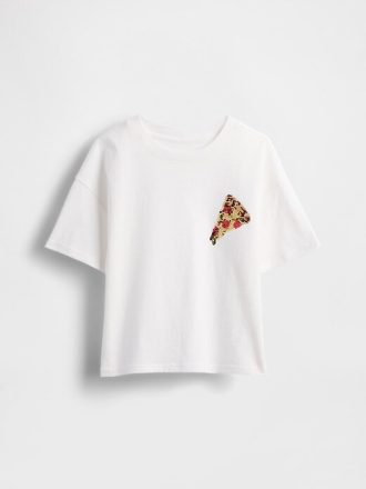 Übergroßes T-Shirt mit schwingender Paillettengrafik für Kinder