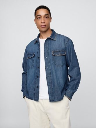 Besticktes Jeanshemd
