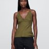 Besticktes Neckholder-Top aus Leinenmischung Besticktes Neckholder-Top aus Leinenmischung