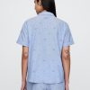 Besticktes Pyjama-Shirt Besticktes Pyjama-Shirt