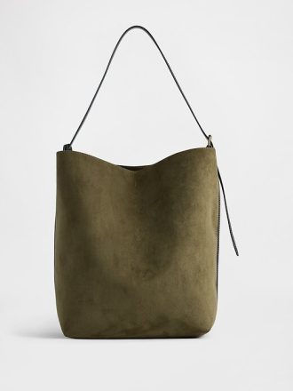 Beuteltasche aus veganem Wildleder Beuteltasche aus veganem Wildleder