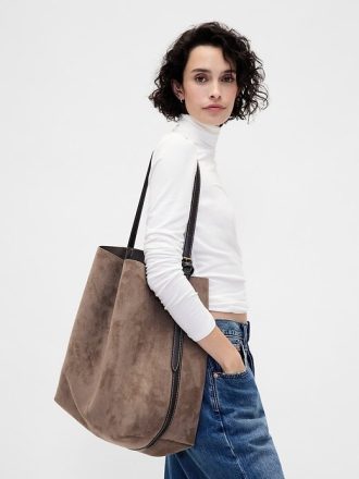 Beuteltasche aus veganem Wildleder Beuteltasche aus veganem Wildleder
