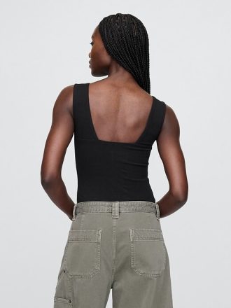 Bodysuit aus Jersey mit U-Boot-Ausschnitt