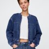 Bomberjacke aus Denim-Strick Bomberjacke aus Denim-Strick