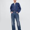 Bomberjacke aus Denim-Strick Bomberjacke aus Denim-Strick