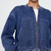 Bomberjacke aus Denim-Strick Bomberjacke aus Denim-Strick