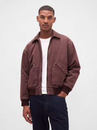 Bomberjacke aus gewaschenem Twill