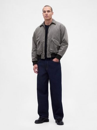 Bomberjacke aus gewaschenem Twill