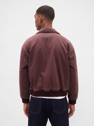 Bomberjacke aus gewaschenem Twill