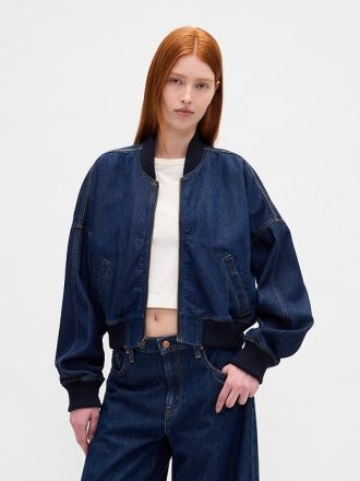 Bomberjacke aus ultraweichem Denim