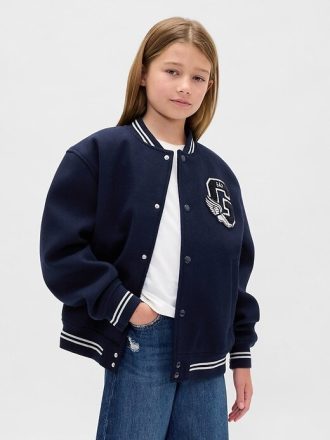 Bomberjacke mit Varsity-Logo für Kinder