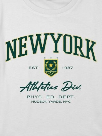 Boxy Crop-T-Shirt mit Grafik der New York Athletics für Kinder