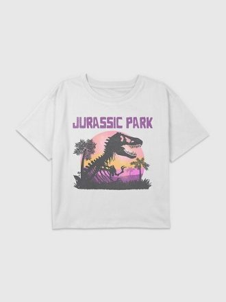 Boxy Crop-T-Shirt mit Jurassic Park-Grafik für Kinder