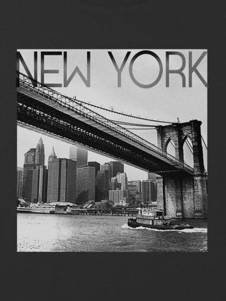 Boxy Crop-T-Shirt mit New York Bridge-Grafik für Kinder