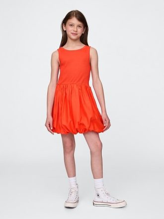 Bubble-Kleid aus gemischten Materialien für Kinder
