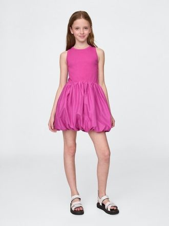 Bubble-Kleid aus gemischten Materialien für Kinder