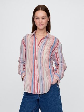 Button-Down-Hemd aus Baumwollgaze