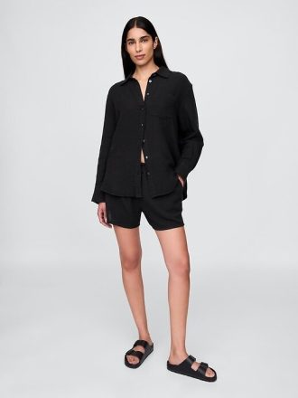 Button-Down-Hemd aus Baumwollgaze