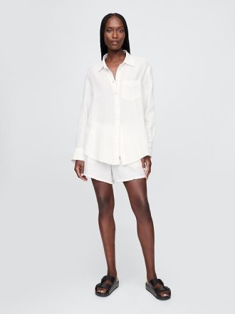 Button-Down-Hemd aus Baumwollgaze