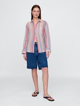 Button-Down-Hemd aus Baumwollgaze