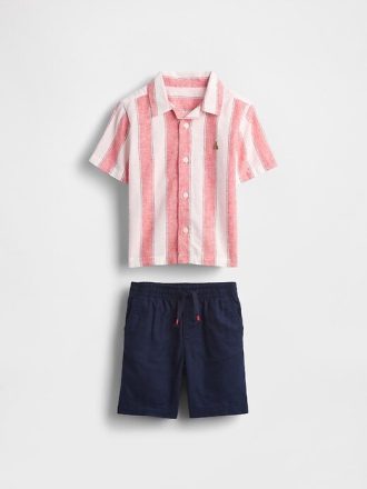 Cabana-Outfit-Set aus Leinen und Baumwolle für Babys und Kleinkinder