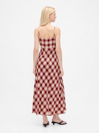 Camisole-Maxikleid mit Knopfleiste vorn