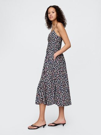 Camisole-Midikleid mit Bindeträgern