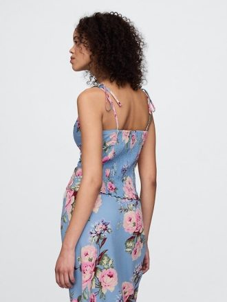 Camisole mit Bindebändern aus Leinenmischung