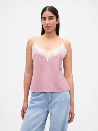 Camisole mit Spitzenbesatz