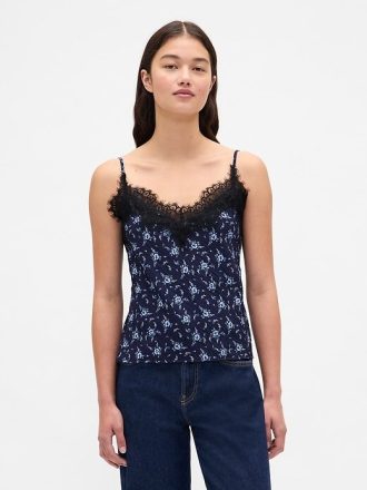 Camisole mit Spitzenbesatz