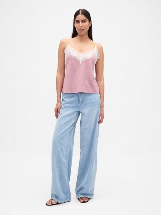 Camisole mit Spitzenbesatz