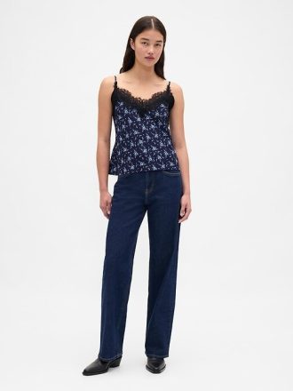Camisole mit Spitzenbesatz
