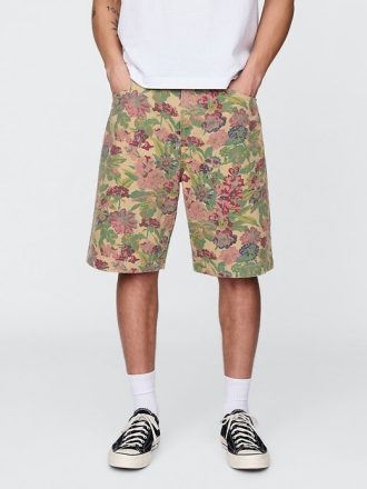 Canvas-Shorts mit Blumenmuster