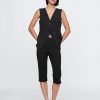 Caprihose mit hohem Bund und Doppelstrick Caprihose mit hohem Bund und Doppelstrick