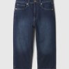 Caprijeans mit hohem Bund und verkürzter Länge