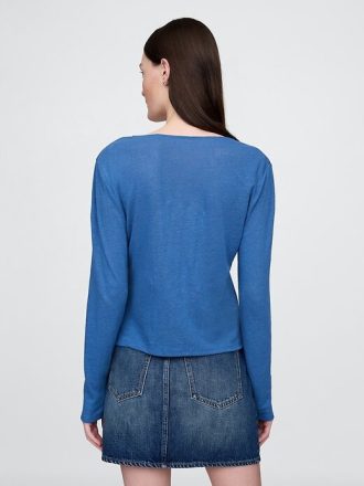 Cardigan aus Leinenmischung mit Bindeband vorne